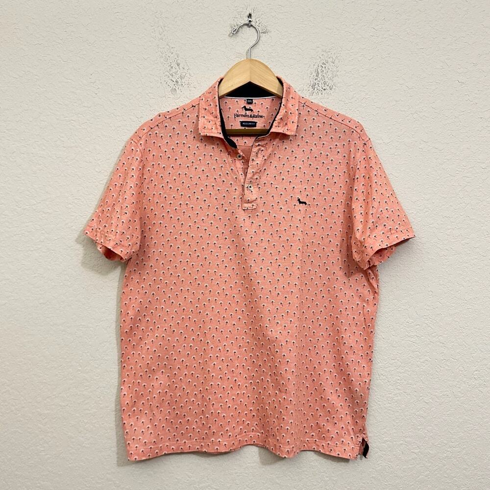 HARMONT & BLAINE Polo Shirt Peach Pink Dandelion Regular Fit Golf Preppy